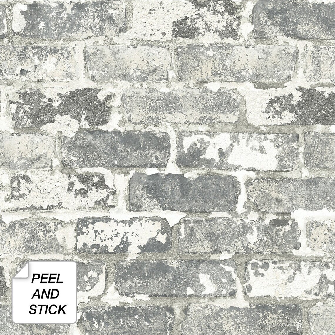 Self Adhesive Wallpaper Brick Peel and Stick Gray Brick Etsy