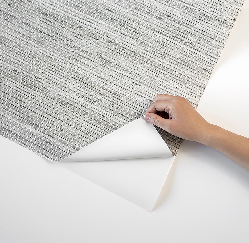 Peel and Stick Faux Grasscloth Self Adhesive Wallpaper Etsy