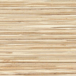 May include: Close-up of a woven natural fiber material with a horizontal striped pattern. The fibers are a light tan color, with thin white lines creating a grid-like texture. The overall effect is a rustic, textured surface.