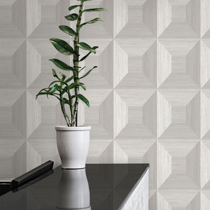 Wallpaper Vinyl Wallpaper Textured Wallpaper Geometric Wallpaper 3d Wallpaper Contemporary Wallpaper Gray Wallpaper Vinyl image 5