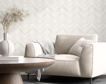 Papel pintado Chevron, neutro, gris, de diseño, sin cola, decoración de pared tradicional, papel pintado a rayas para el hogar