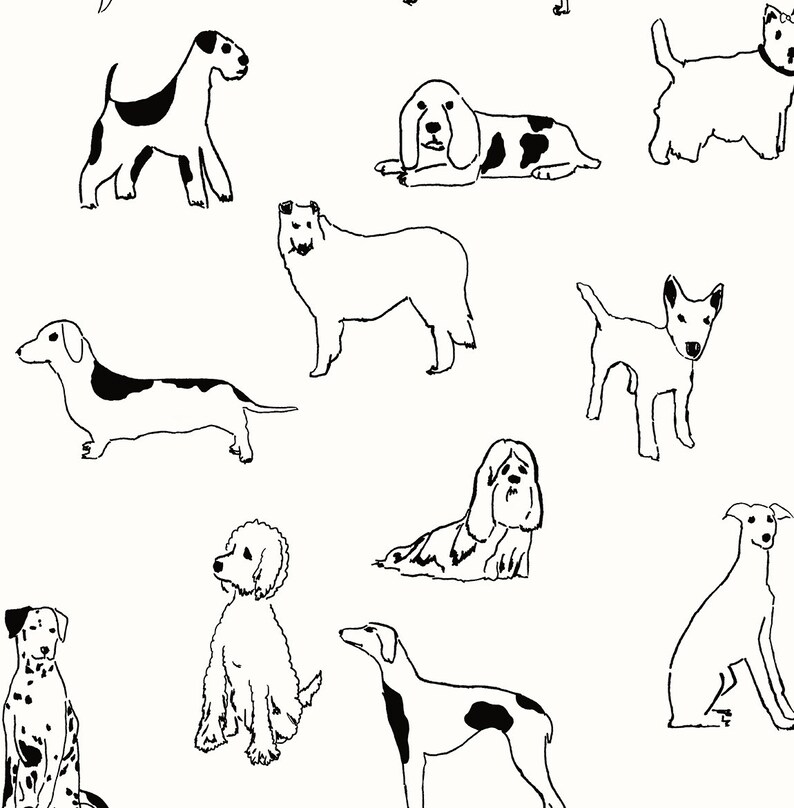 Wallpaper Peel and Stick Wallpaper Peel and Stick Dog Etsy