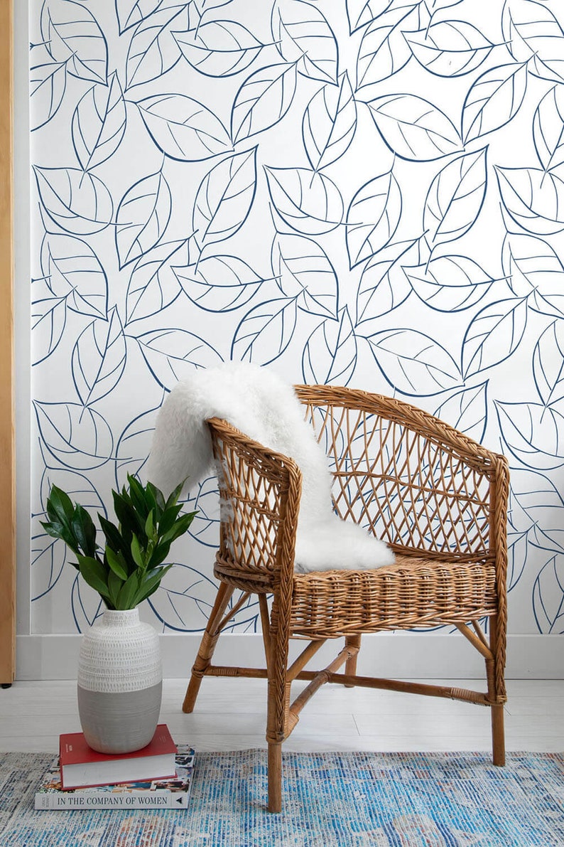 Behang | Bladbehang | Peel-and-Stick-behang | Zelfklevende peel-and-stick | Schil en plak | Tijdelijk behang | Botanische muur afbeelding 2