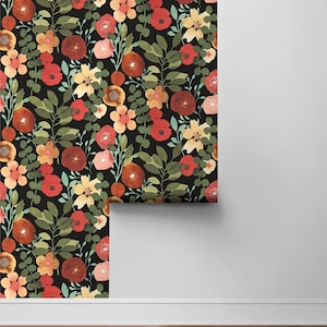 Peel and Stick Wallpaper | Self Adhesive Wallpaper | Botanical Peel and Stick | Peel and Stick | Temporary Wallpaper | Floral Wallpaper