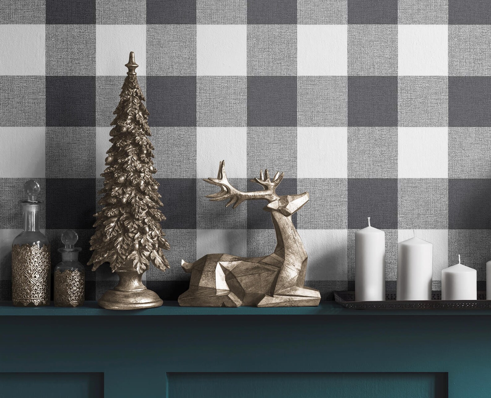 Peel & Stick Buffalo Check Wallpaper Christmas Plaid Etsy