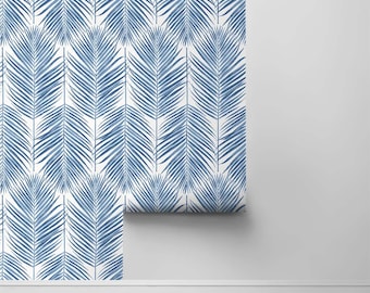 Wallpaper | Tropical Wallpaper | Beach Wallpaper |  Palm Leaf Wallpaper | Palm Tree Wallpaper | Palm Wallpaper | Blue Wallpaper