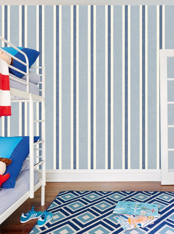 Striped Wallpaper Wallpaper Nursery Wallpaper Kids Etsy