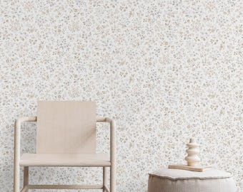 White Peel and Stick Wallpaper Floral Self Adhesive Wallcovering Temporary Renter Friendly