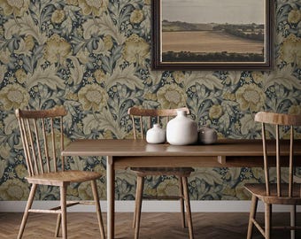 Vintage Floral Peel and Stick Wallpaper Morris Inspired