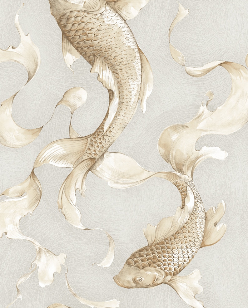 Fish Background Subtle Wallpaper | Metallic Wallpaper | Fish Wallpaper | Modern Wallpaper ...