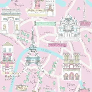 Wallpaper | Nursery Wallpaper | Paris Wallpaper | Kids Wallpaper | Children Wallpaper | Abstract Wallpaper | Pink Wallpaper | Wallpaper Roll