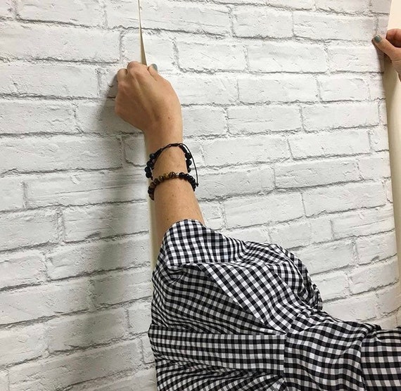 Peel And Stick Self Adhesive Wallpaper Brick Peel And Etsy Peel And Stick Self Adhesive Wallpaper Brick Peel And Etsy