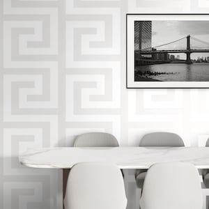 Peel and Stick Wallpaper | Self Adhesive Wallpaper | Geometric Peel and Stick | Peel and Stick | Temporary Wallpaper | White Wallpaper