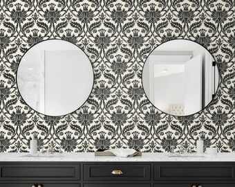 Damask Peel and Stick Wallpaper | Self Adhesive Wallpaper | Damask Peel and Stick | Peel and Stick | Temporary Wallpaper | Damask Wallpaper