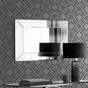 Wallpaper | Lattice Wallpaper | Geometric Wallpaper | Block Wallpaper | Metallic Wallpaper | Wall Decor | Wall Art | Decor | Home Decor