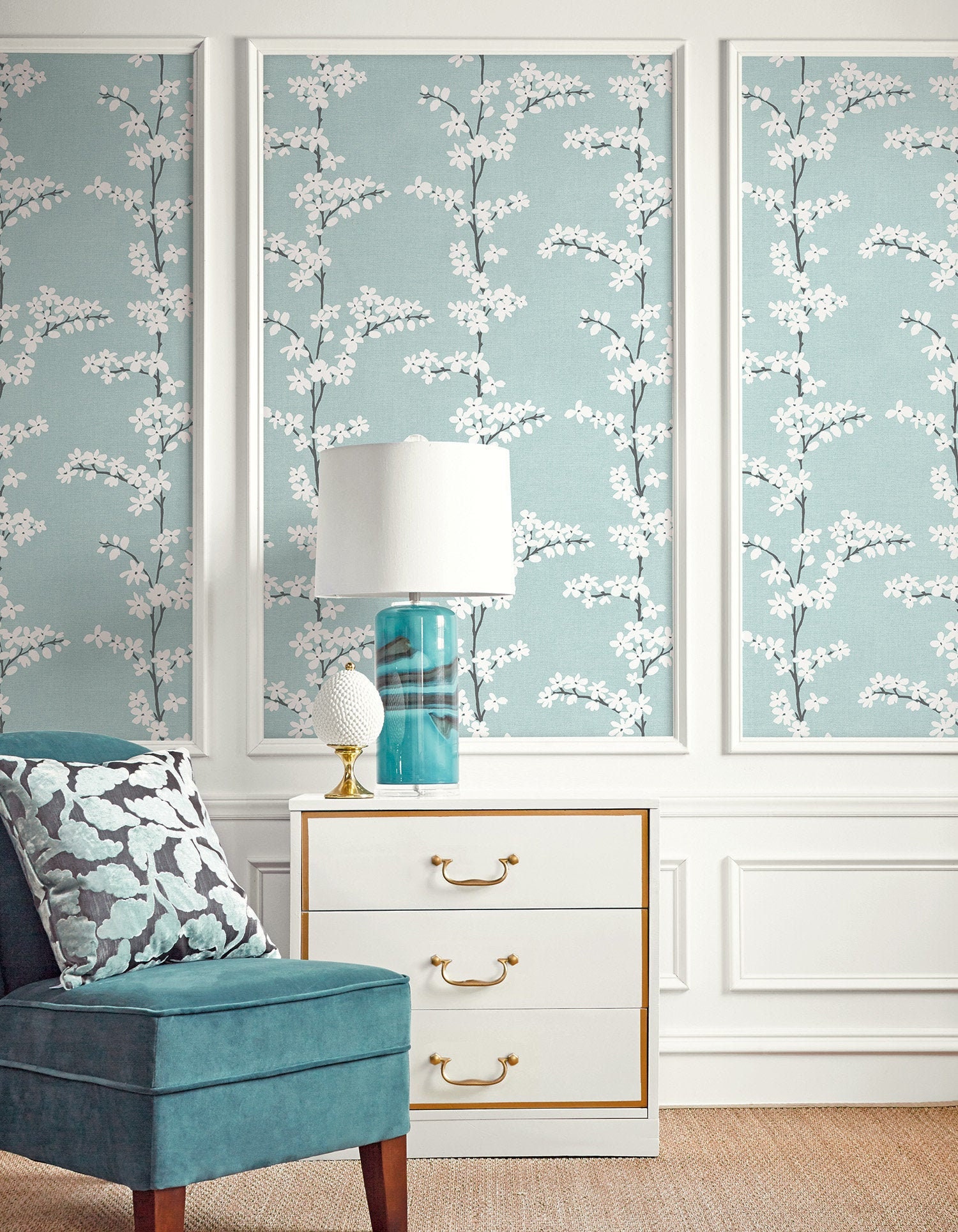 Floral Wallpaper Flower Wallpaper Modern Wallpaper Etsy