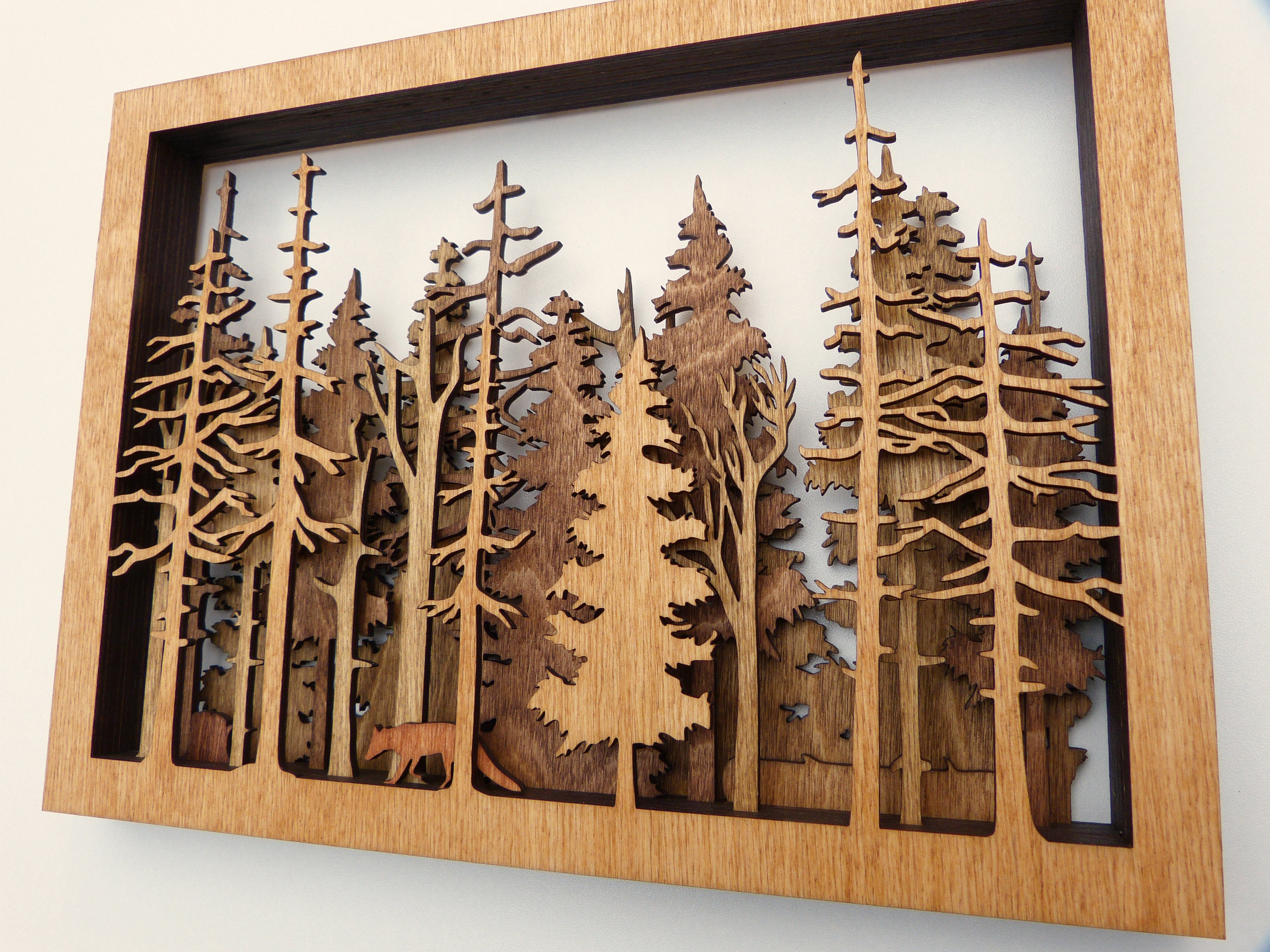 The Call of the Woods 7 Layer Wall Art Forest Nature Trees Etsy Canada