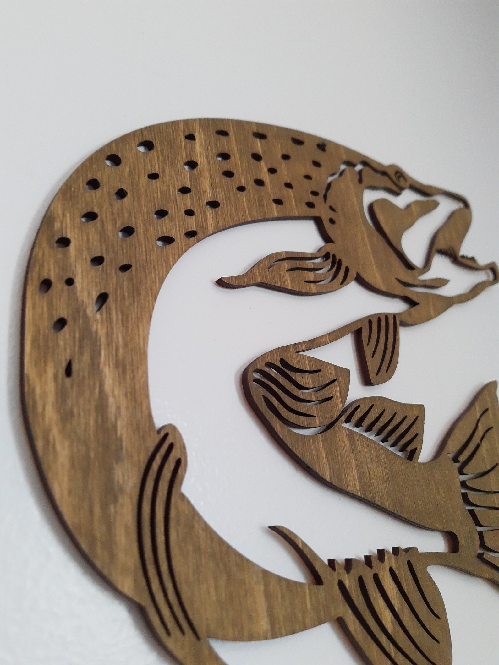 Wood Pike Laser Cut Wall Art Fish Fishing Northern Pike Etsy Canada