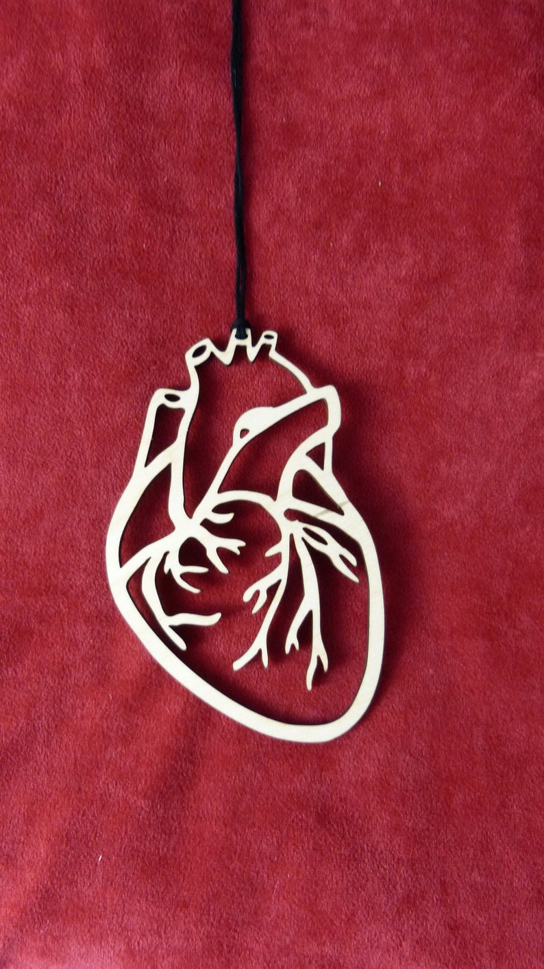Anatomical Human Heart Ornament Laser Cut Baltic Birch Etsy