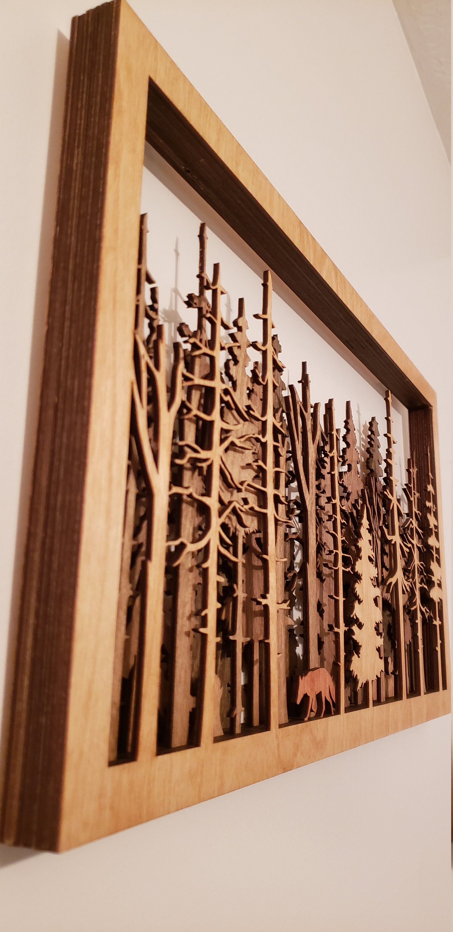 The Wide Woods 7 Layer Wall Art Forest Nature Trees Fox Etsy Canada