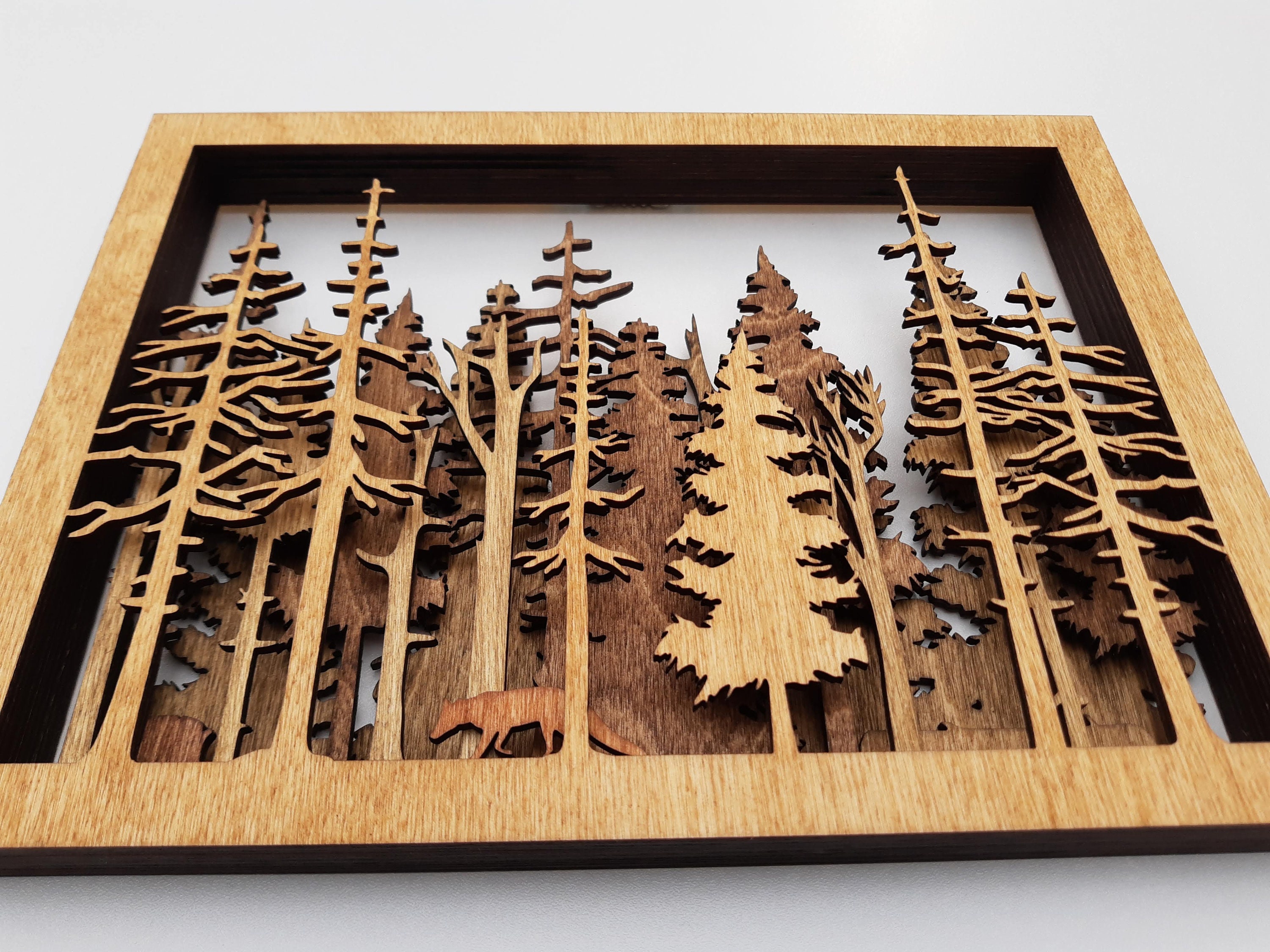 The Call of the Woods 7 Layer Wall Art Forest Nature Trees Etsy Canada