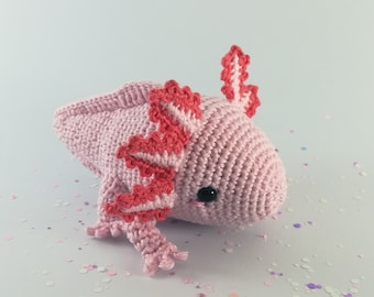 Crochet pattern axolotl, amigurumi pdf digital download