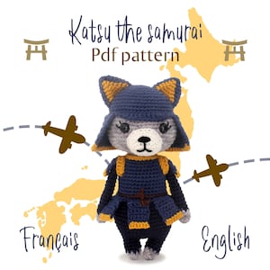 Katsu the samurai, amigurumi pattern / diy crochet doll