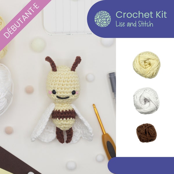 Häkelset für Anfänger, Bienen-Amigurumi, Häkelanleitung für angehende Häkelsüchtige, Rechtshänder und Linkshänder