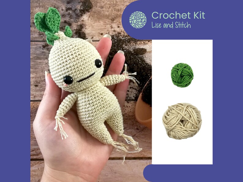 Crochet kit mandrake, amigurumi DIY image 1