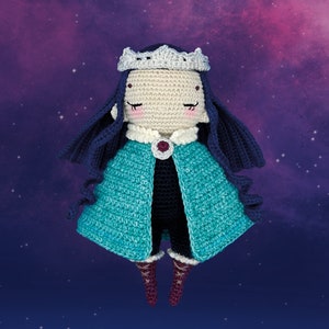 Crochet doll, Cassiopeia the moon girl, pattern / diy crochet doll