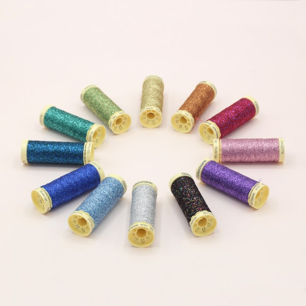 Fil brillant pour amigurumi ou broderie, Güttermann metallic effect bobine de 50m