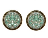 SET Of 2 Gorgeous Octopus GLASS Cabinet Drawer Knob Pulls Boho Steampunk Kraken Vintage Gold