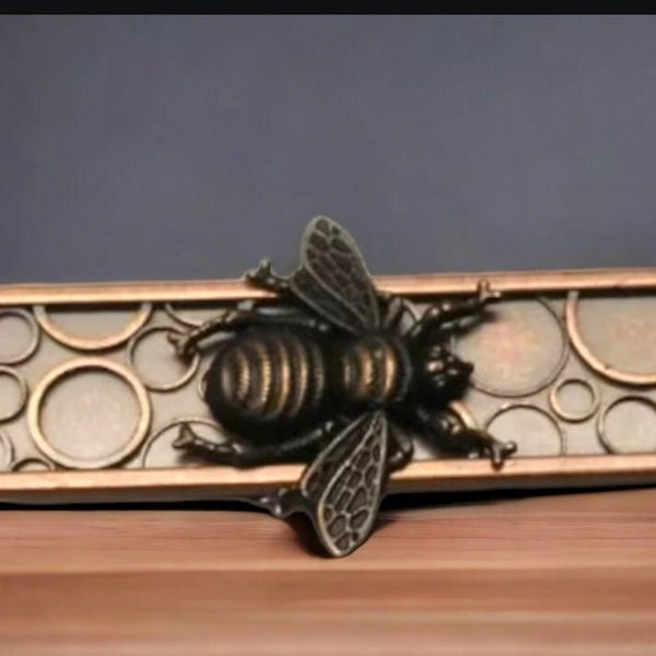 Gorgeous Vintage Copper Bee Cabinet Drawer Handles Pulls Bumble Bee Honey bee honeycomb honey comb