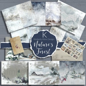 Hygge Junk Journal, Kit stampabile, Natura, Inverno, Accogliente, Hygge, Fauna selvatica, Carte, Scrapbook, Fussy Cut