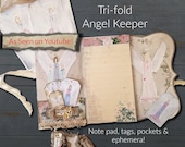Junk Journal, Angel Keeper, angels, Tags, Pockets, Notepad, Scrapbook Kit, Journal Kit