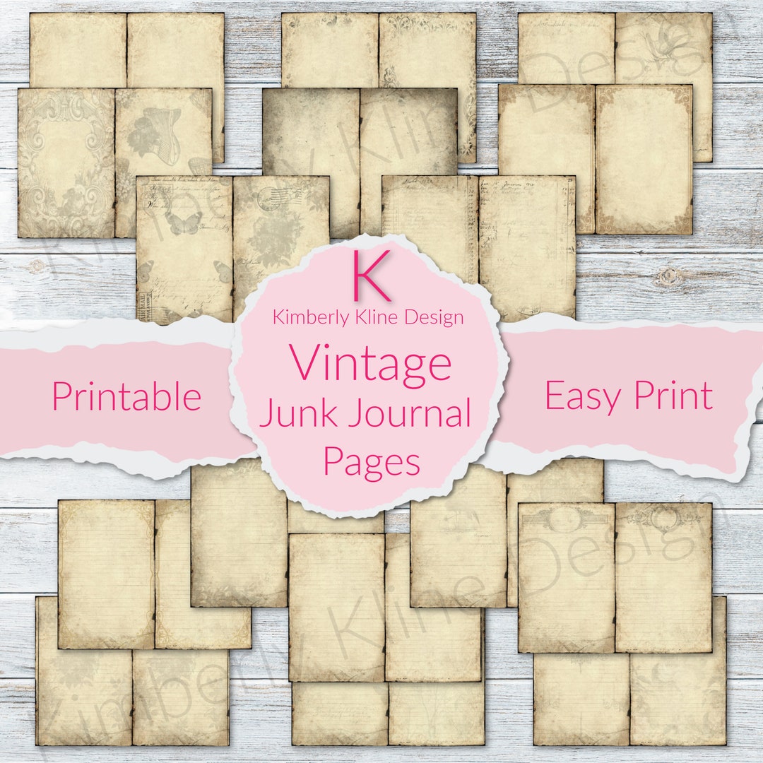 Lined & Blank Journal Pages, Junk Journal, Junk Journal Kit, Printable ...