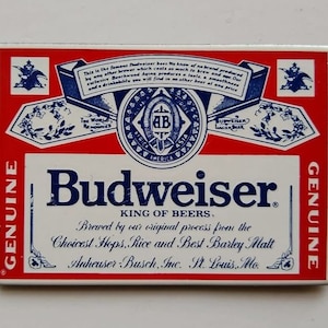 BUDWEISER - Beer Bottle Unfolded - Genuine.