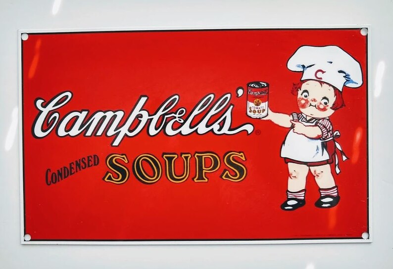 Campbell's SOUP Condensed SOUPS. Chef Boy With Can. Etsy