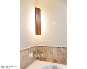 30" Corner Light™ (x1) Mahogany RTS zen zenlight indoor lighting wall sconce fixture modern