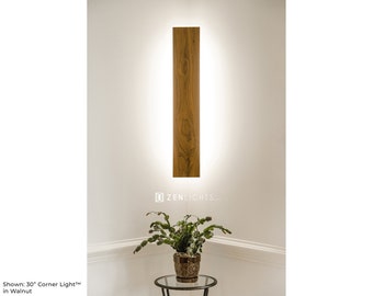 30" Corner Light™ (x1) Walnoot RTS zen Zenlight wandkandelaar voor binnenverlichting modern