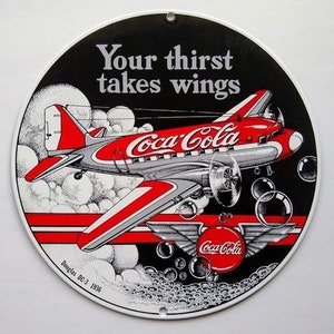 COCA COLA - Your Thirst Takes Wings - 60&#39;s AIRCRAFT. (Available in refrigerator Magnets.)