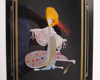 Authentic Vintage ERTE Art Deco Print Ebony and White Fashion Book