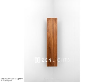 30&quot; Corner Light™ (x1) Mahogany RTS zen zenlight indoor lighting wall sconce fixture modern