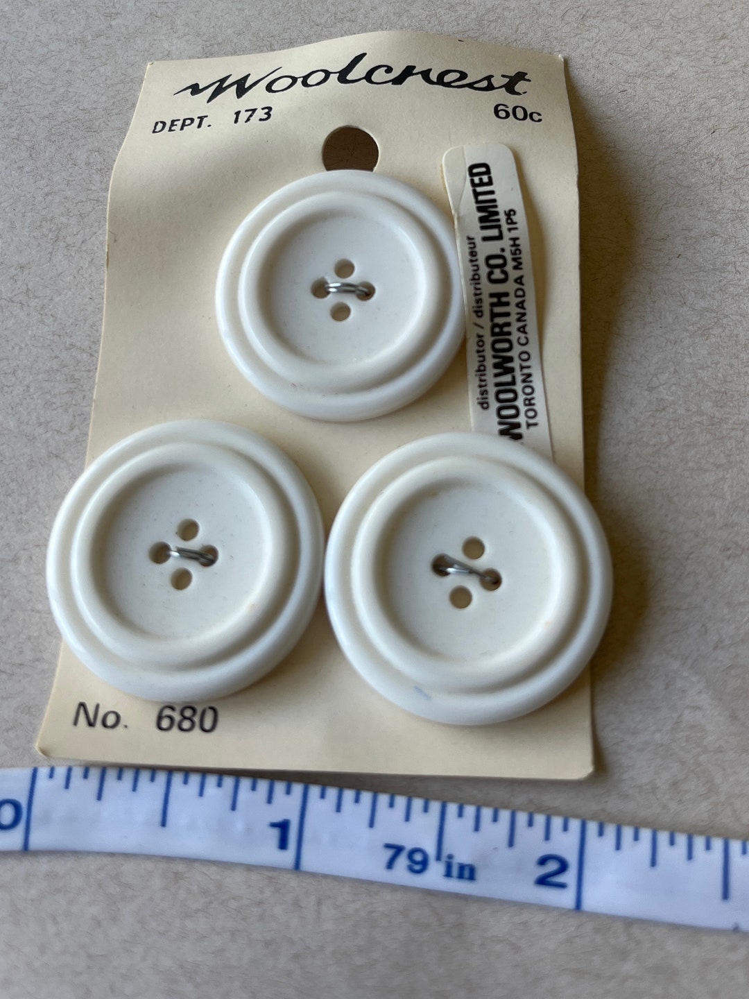 Woolworth Co. Woolcrest Vintage White Buttons - Etsy Canada