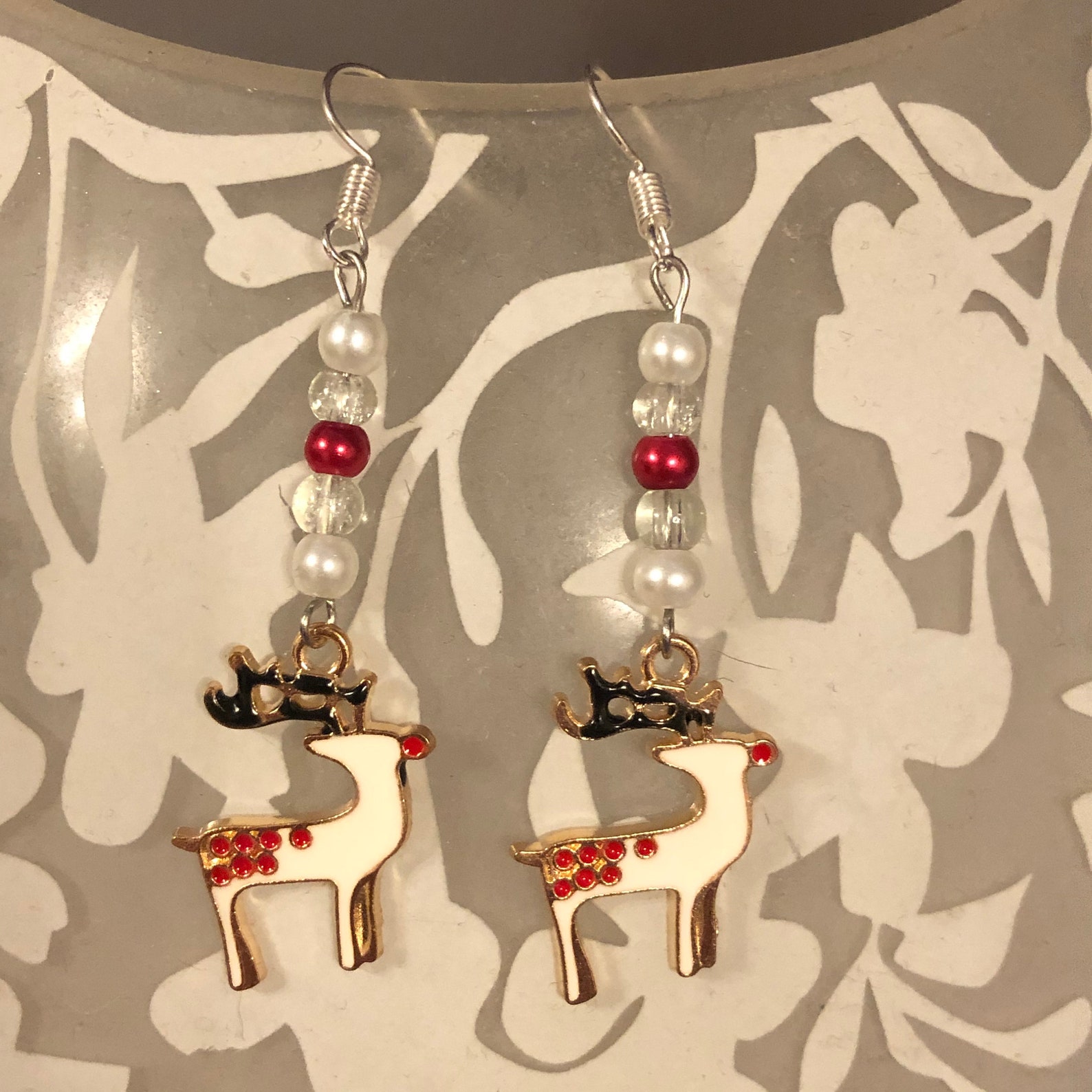 Handmade Christmas Reindeer Earrings Etsy UK