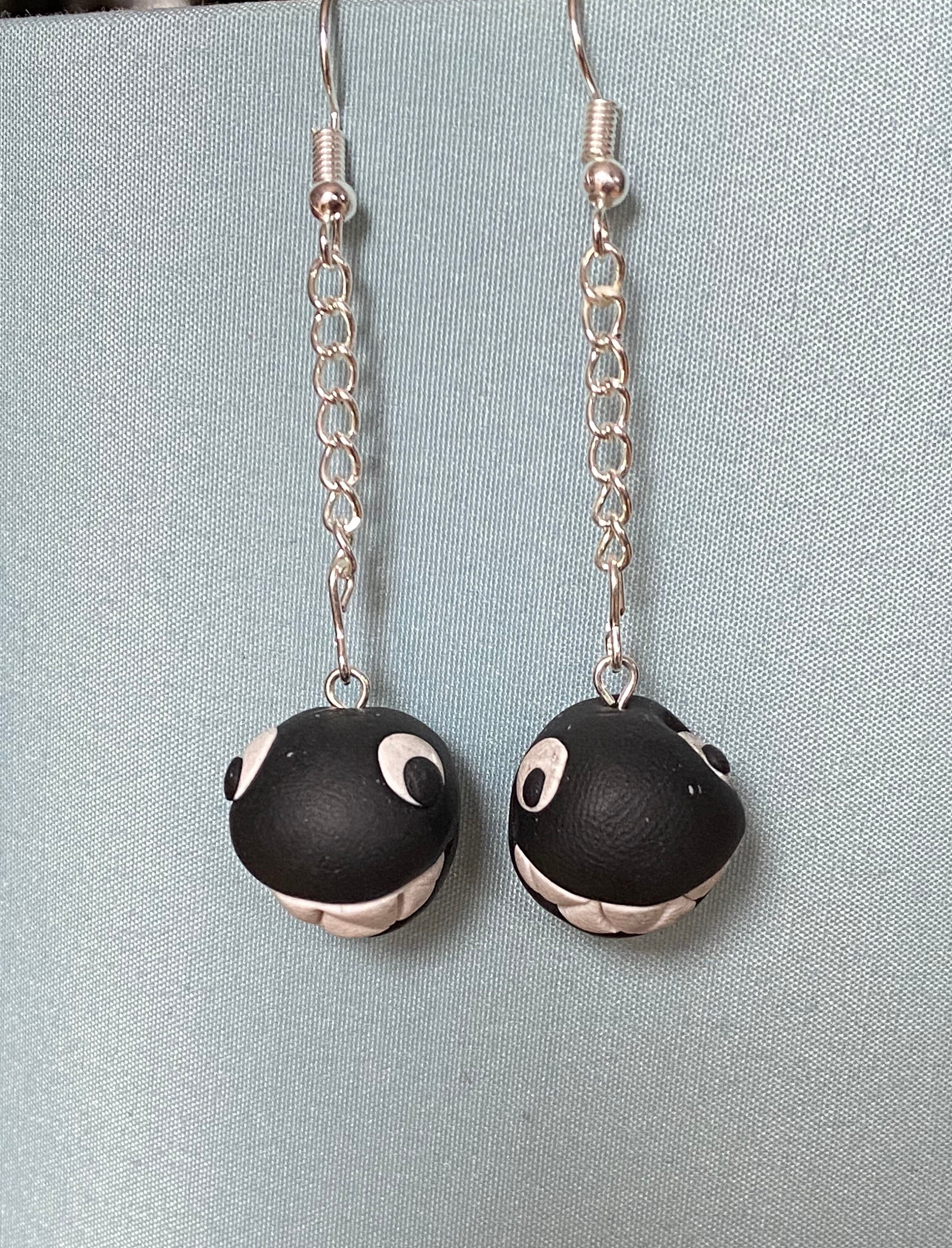 Cute Handmade Chain Chomp Drop Earrings Etsy UK