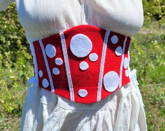 Soft Mushroom corset, Felt corset, Eva foam corset, Made to order mushroom corset, Cottagecore, unisex