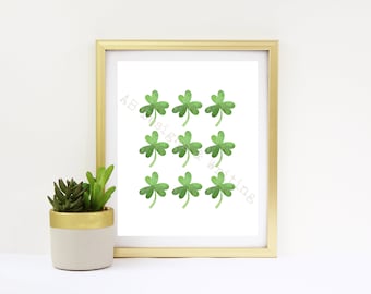 Shamrocks Digital Print / Día de San Patricio Descarga instantánea / Irish Prinable Art