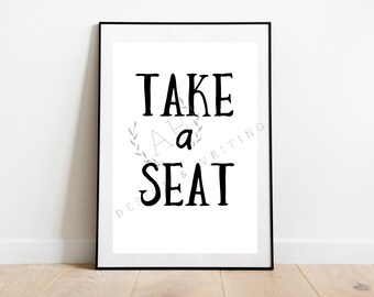 Tome un asiento 8x10 16x20 Baño Digital Imprimible Imprimible