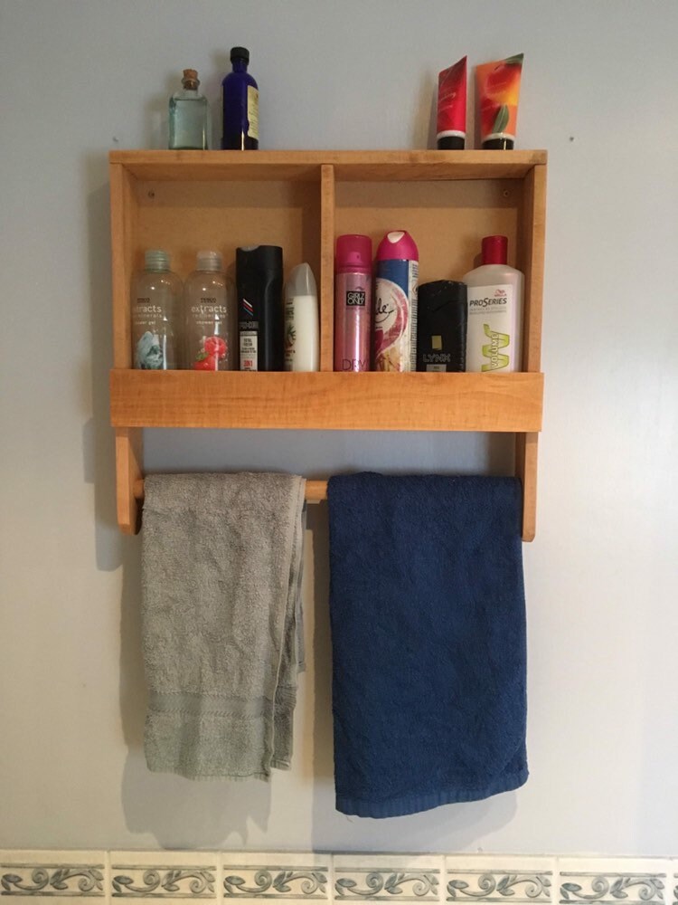 Armario de baño abierto con toallero | Etsy